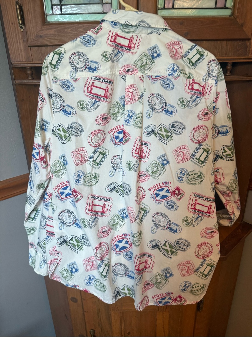 Talbots Modern Classic Shirt in Passport Stamps L - Picture 10 of 13